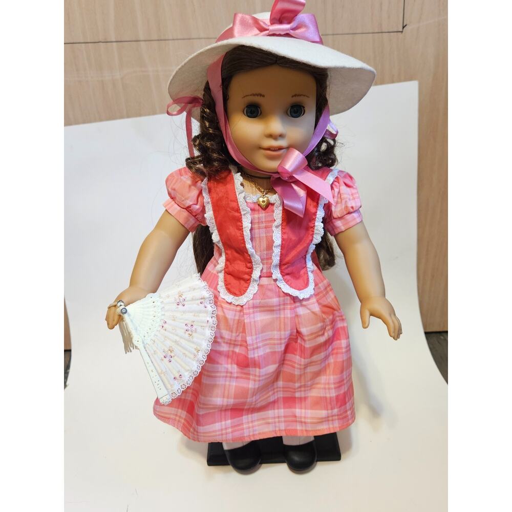 Marie Grace American Girl Doll 18” Retired Meet Outfit Accessories Dress Fan Hat